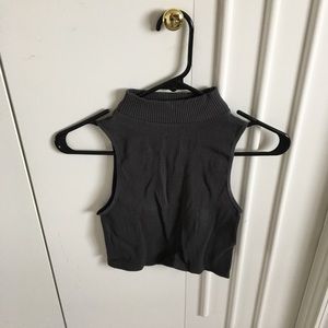 NWT Inky grey ribbed mock neck tank top